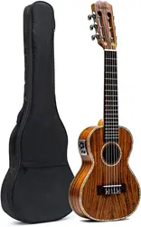 Batking Guitalele,28 inch Acoustic 6 Strings Electric Guitar Ukulele  Mini Travel Guitarlele KOA Wood Ukelele with Gig bag