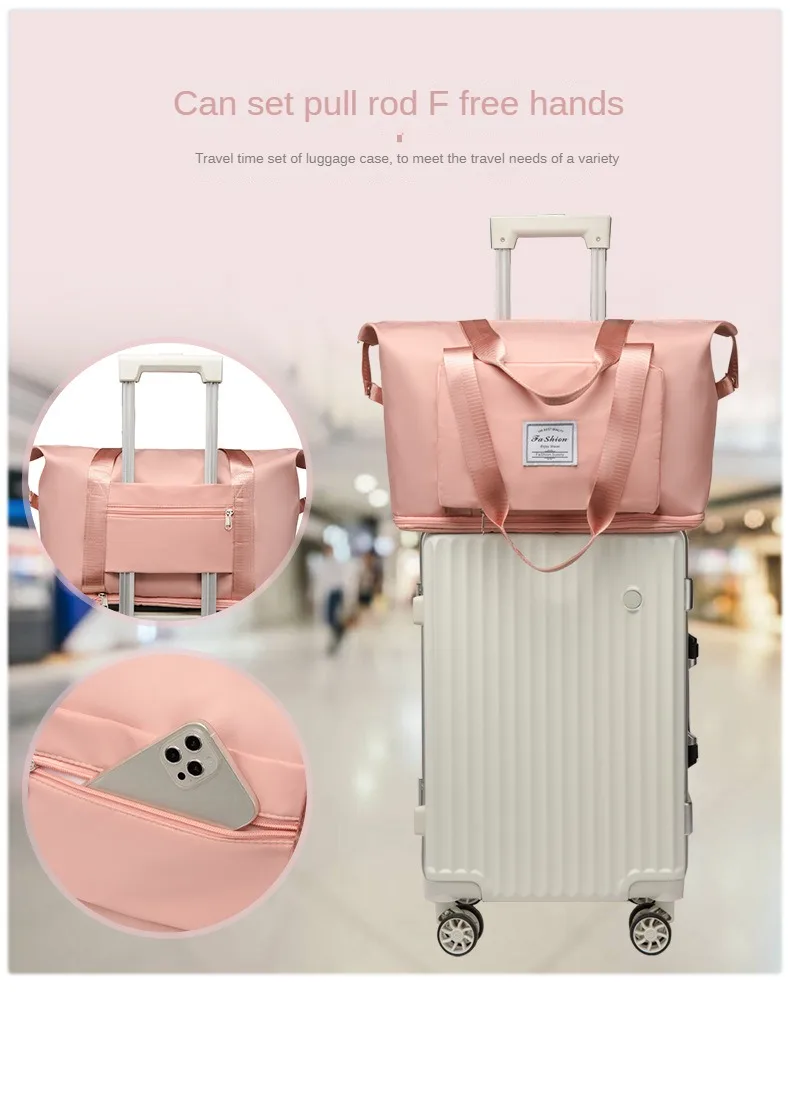 Boarding bag Capacity Waterproof Luggage Bag for Universal Folding Travel Bag Dry Wet Separation FitnessBag Handbag