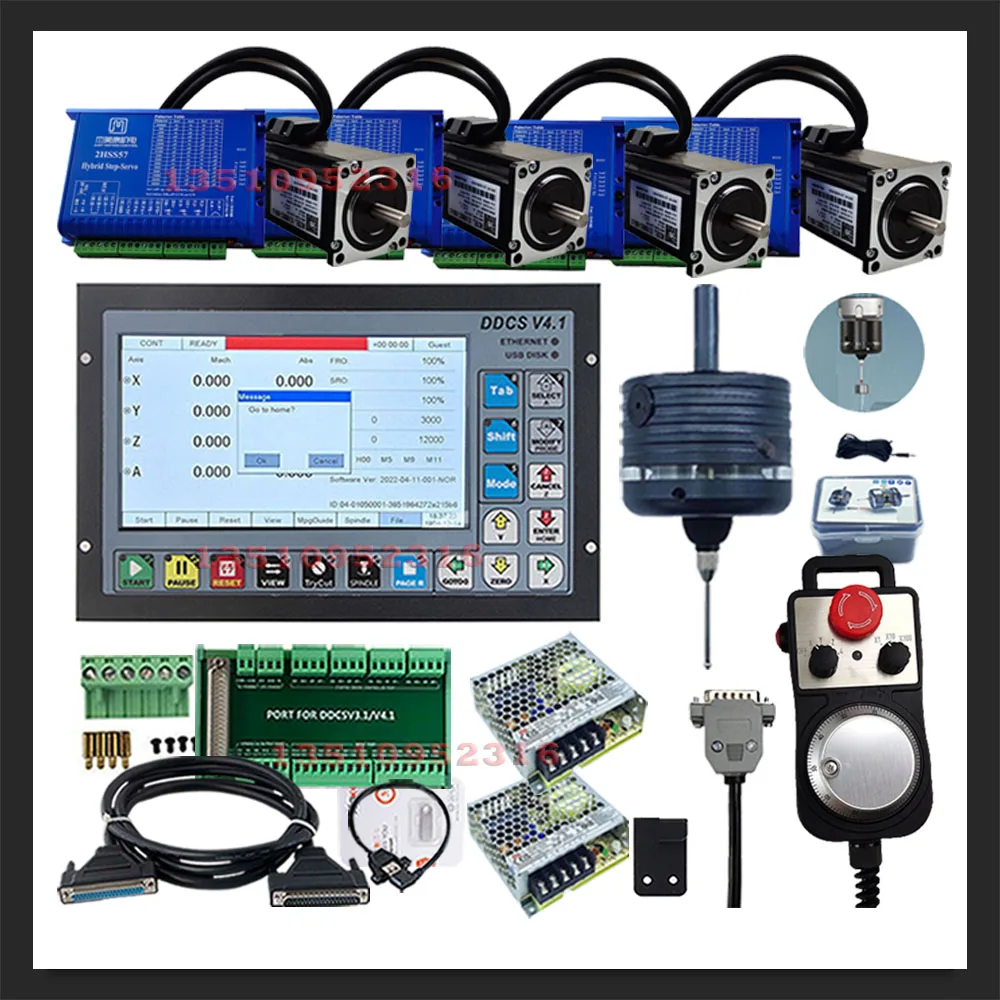 

Ddcsv3.1 Upgrade Ddcsv4.1 4-axis Cnc Engraving Machine Controller Hybrid Servo Motor Kit With E-stop Mpg Handwheel 75w24v