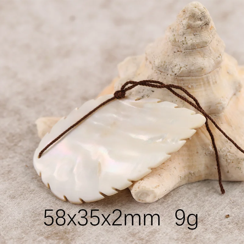 B&F Shell Pendant for Necklace—Natural Stone Fashion Handmade Jewelry Charm Gift Accessories 58x35x2mm 9g