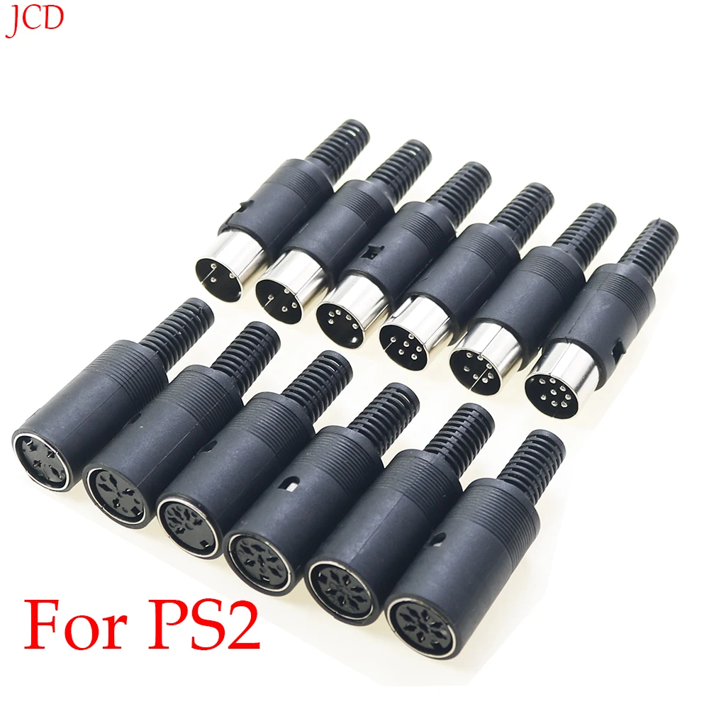 5pcs 3P 4P 5P 6P 7P 8Pin DIN Male/Female Plug Jack with Plastic Handle Keyboard Cable Connector Adapter PS2