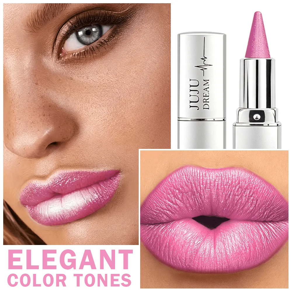 JUJU Dream Eleganter Rosa Glitzer-Lippenstift – Langanhaltender Metallischer Glanz, Party- & Alltags-Make-up, Für Alle Hauttöne