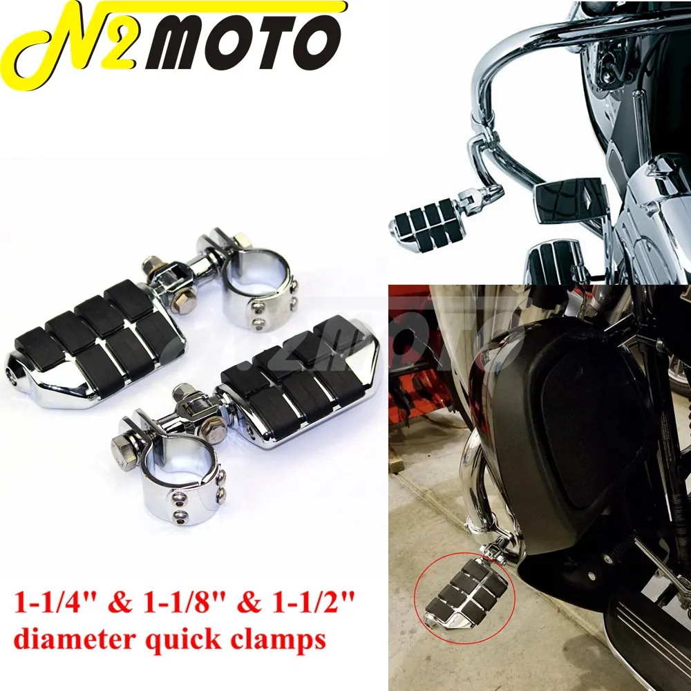 

Motorcycle Highway Crash Bar Footrest Pegs 1-1/2" 1-1/4" 1-1/8" Mount Clamp For Harley Sportster XL Honda Suzuki Kawasaki Yamaha