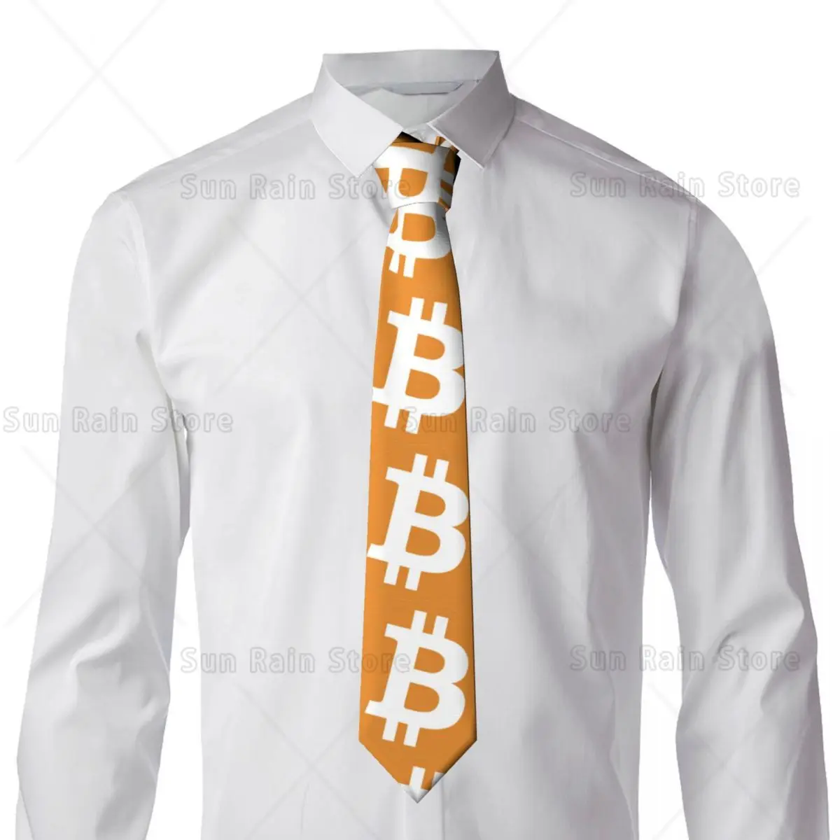 Formal Bitcoin Neckties for Men Custom Silk BTC Fans Office Ties