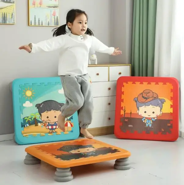 Mini Trampoline Household Indoor Jump Training Equipment Height Growth Bounce Toy Height Increasing Fitness Jumping Exercise