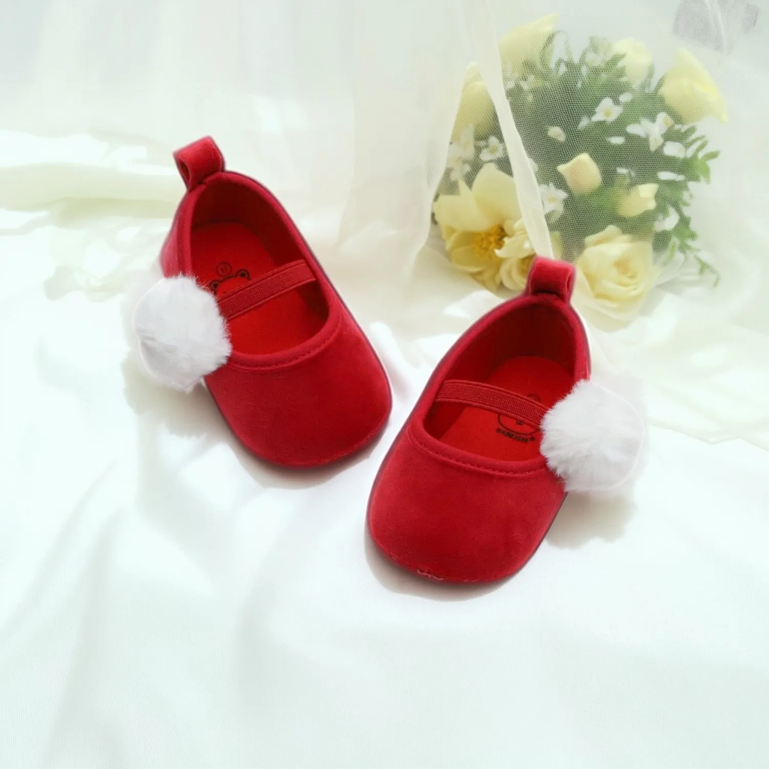 

Baby red shoes, princess shoes, baby walking shoes, 0-6-12-18, anti slip and breathable for holidays