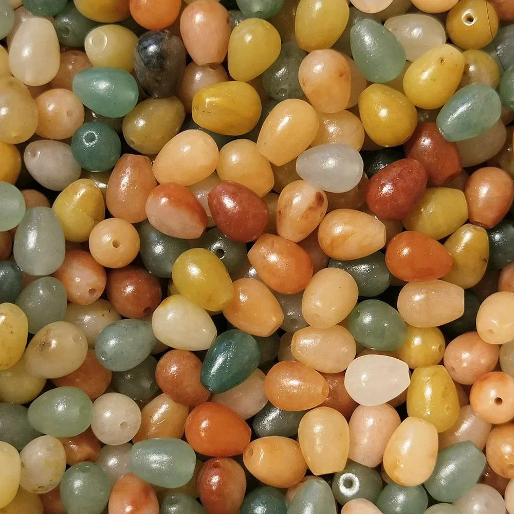 Authentic Real Jade Natural Gebi Gold Silk Jade Exquisite Jewelry Accessories DIY Handmade Gift Chain Hand Ring Scattered Beads