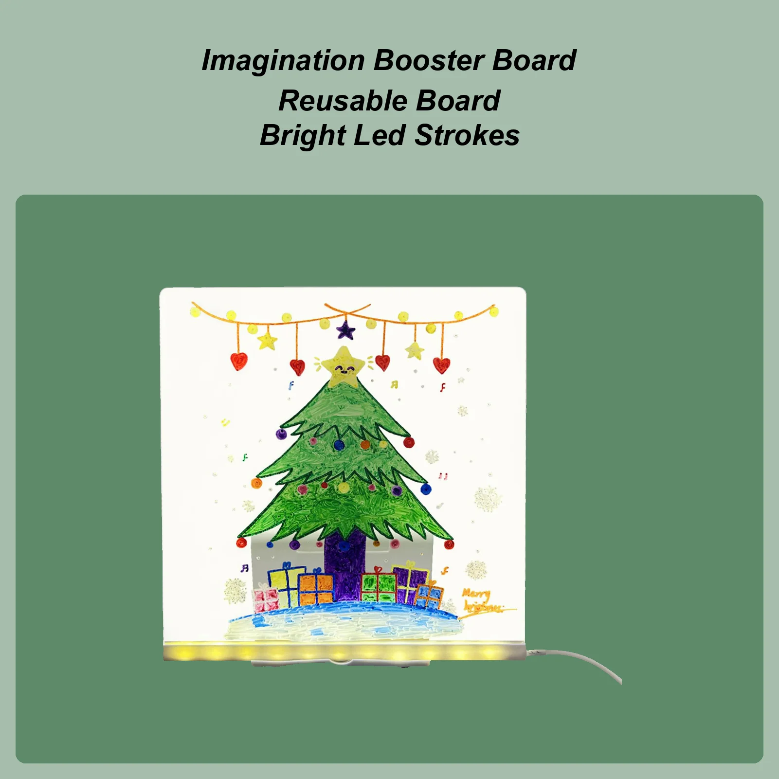 Led Writing Board Transparent Acrylic Writing Pad With 12-color Pens And Foldable Stand Dry Erase Led Light Board For Youth Girl