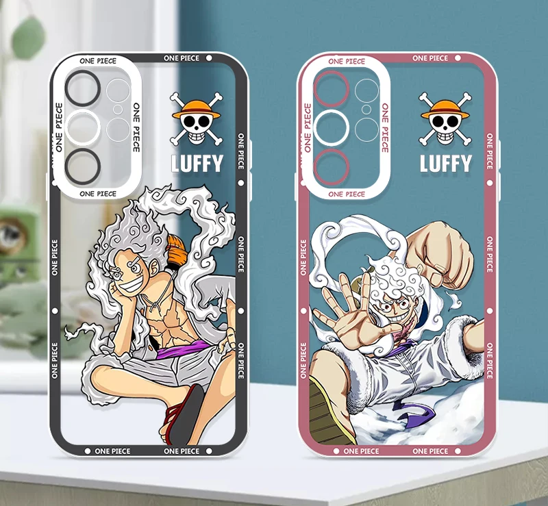 Anime Ones Pieces luffys nika For Samsung Galaxy S23 S22 S21 S20 Pro FE Ultra A23 A52 A53 A71 Angel Eyes Transparent Phone Case