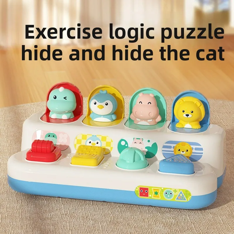 

Animal Toys and Learning Boxes Educational hide-and-seek pop-up switch box, a board game toy for children Gifts