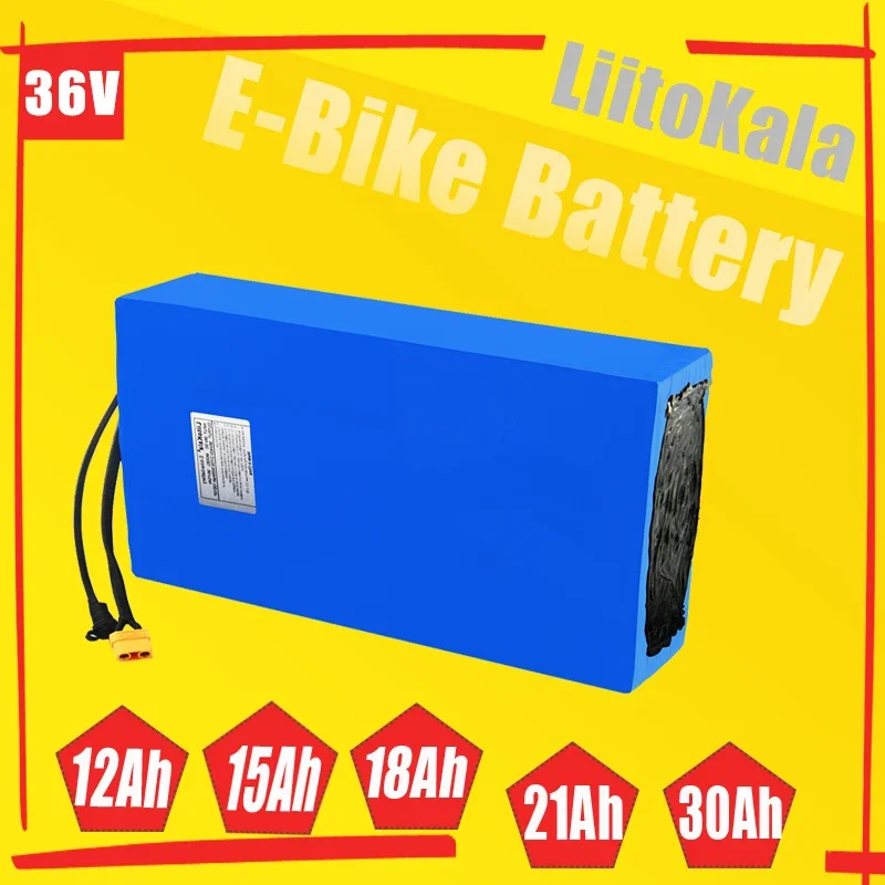 LiitoKala 36V 30Ah 6Ah 10Ah 12Ah 15Ah 20Ah 24Ah E-Bike  Battery Pack For Electric bike Electric Scooter