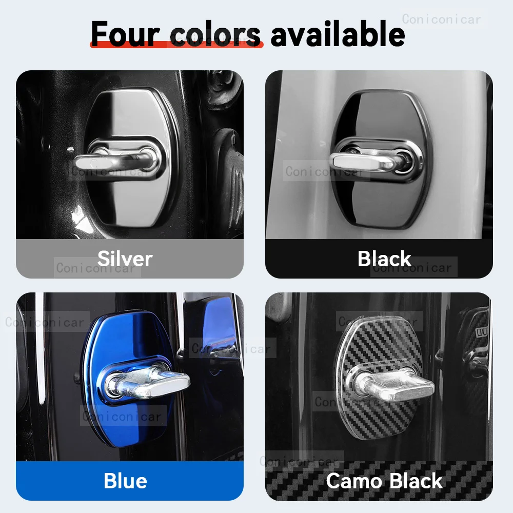 Car Door Lock Decoration Protection Cover Flags Emblem Stainless Steel Case For CHERY JAECOO J7 2023 2024 Auto Accessories