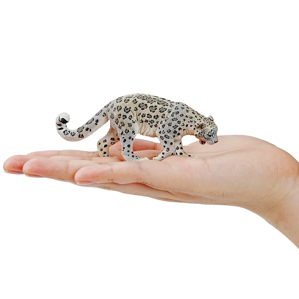 Toymany Simulation Snow Leopard Wildlife Animal Model Toy Mini Figures Dolls Action Figurines Toys Children Gift Cake Decoration