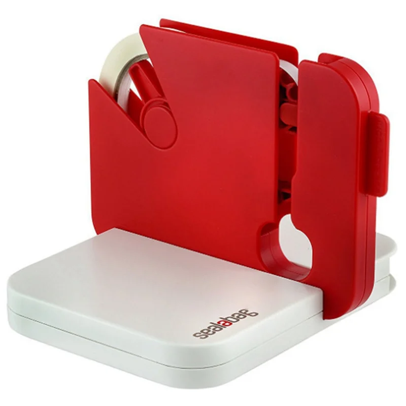 เครื่องปิดผนึกขนาดเล็กพกพาสะดวกมีคลิปความร้อนใช้ในครัวเรือนเครื่องปิดผนึกถุงขนมขบเคี้ยวที่บ้านเครื่องใช้ในครัว Gadget สีแดง