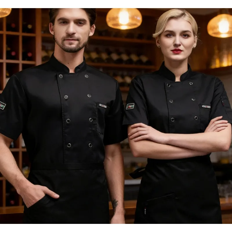 

Униформа унисекс с коротким и длинным рукавом, летняя, дышащая, сетчатая, для отелей, ресторанов, столовых, кухонь