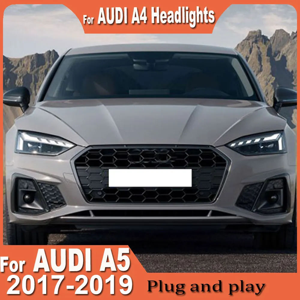 

Автомобильные аксессуары для Audi A5 2021-2024: Обновленные передние фары в стиле High Quality High Configure, светодиодные, с двойными линзами-проекторами
