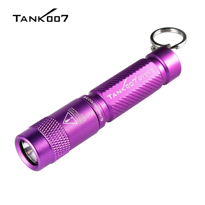 TANK007 black UV01 365nm UV Flashlight 1W LED Portable Mini Keychain AAA Battery Blacklight Torch Waterproof Ultraviolet Lamp