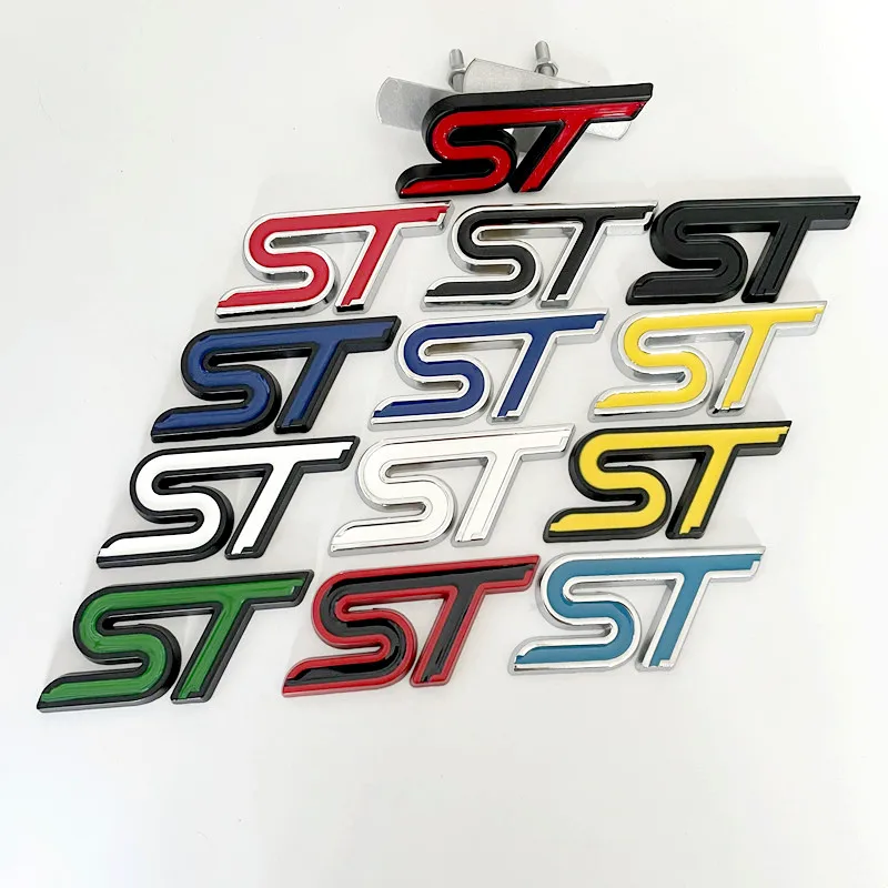 3D Metal Logo ST Grill Badge Car Trunk Emblem For Ford Mondeo Puma Fiesta MK6 Explorer Focus MK2 MK3 MK4 ST Sticker Accessories
