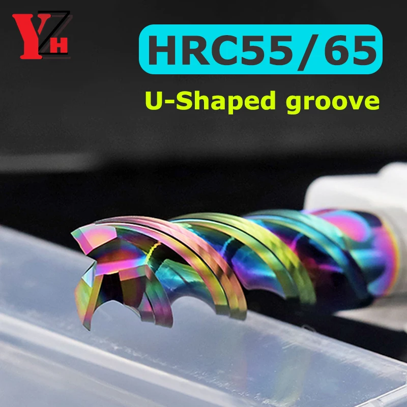 High Quality Carbide U-Type Flute High Efficiency Aluminum End Mill HRC55 HRC65 DLC-Coated 3mm 4mm 5mm 6mm 8mm 10mm 12mm 14-20mm