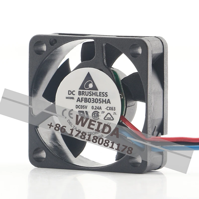 New Delta 5V 0.24A 30X30X10MM 3CM 3010 double ball bearing Large air volume miniature AFB0305HA cooling fan 2