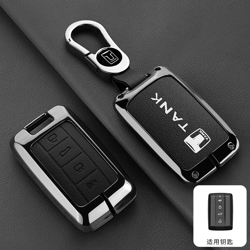 Zinc Alloy Car Key Case for Great Wall GWM WEY TANK 300 500 Tank300 Tank500 Remote Cover Bag Shell Keychain Holder Accessories