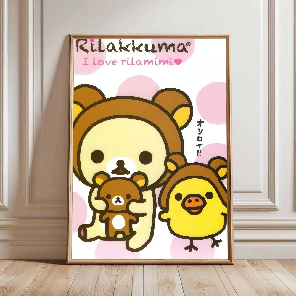 Anime Rilakkuma Anime-Poster, wasserfester Wandaufkleber für Bar, Wohnzimmer, Vintage-Raumdekoration, Druck, Geschenk – Detail 9