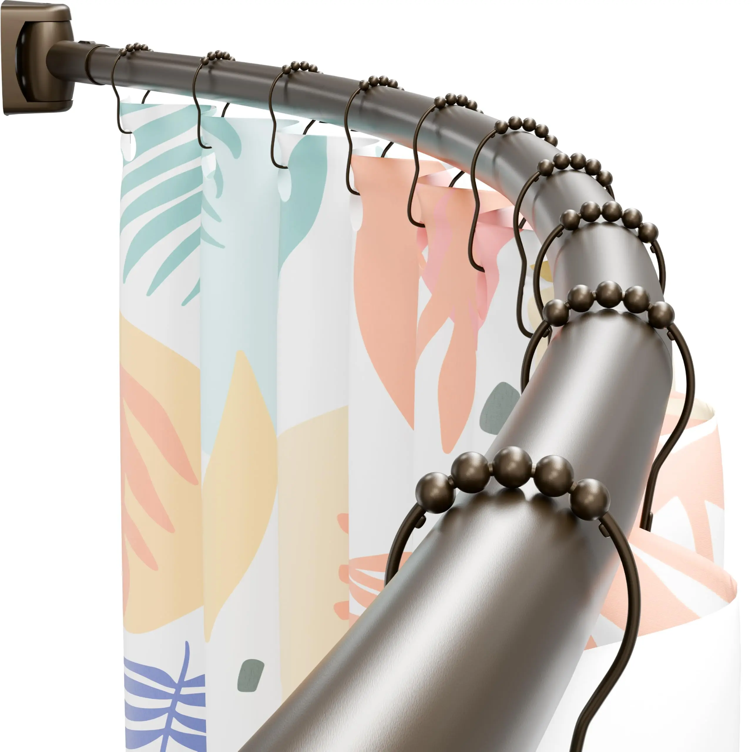 

Curved Shower Curtain Rod 35-76 Inches Adjustable Stainless Steel Rust Resistant Black