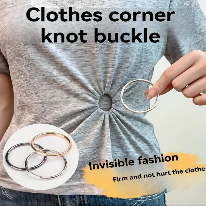 3PCS Fashionable and Simple Adjustable Rings - Adjustable Hem and Sleeve Clip, Clothing Knot, Durable Buckle Fasteners