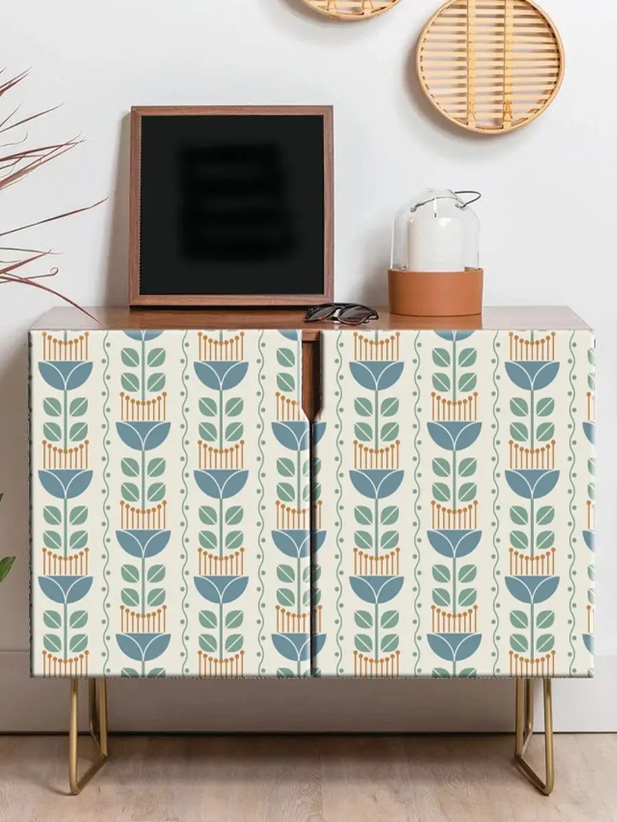 Papier peint auto-adhésif à fleurs bohème bleu frais, imperméable, papier peint à décoller et à coller pour décor de salon