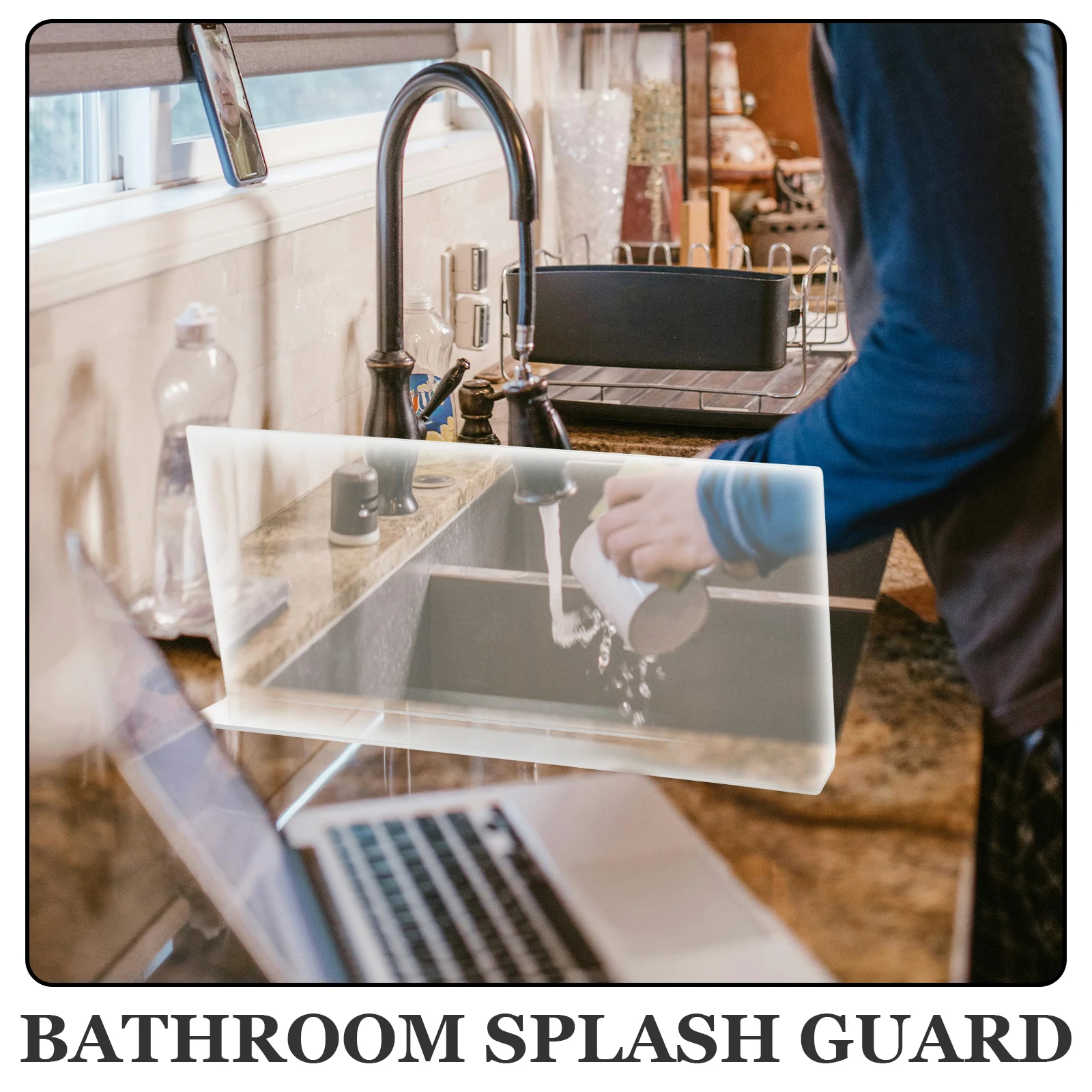 

4Pcs Bathroom Water Splash Guard Clear PVC Bathtub Corner Splash Guard for Sink Shower Barrier Stopper Spatter Protector