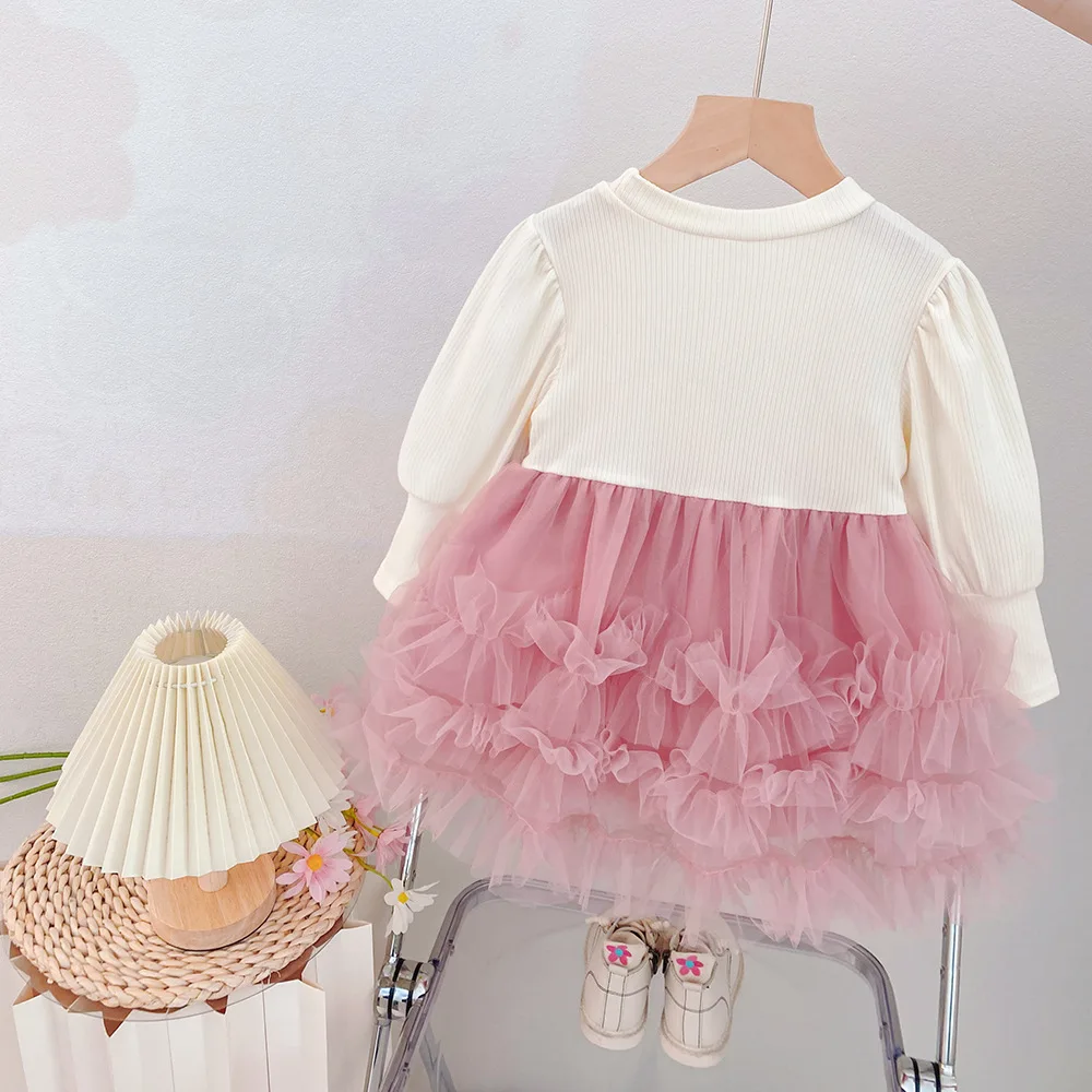 فستان بفيونكة أنيق راقي للفتيات الأطفال ربيع الخريف جديد عصري مريح حلو لطيف شخصية #3