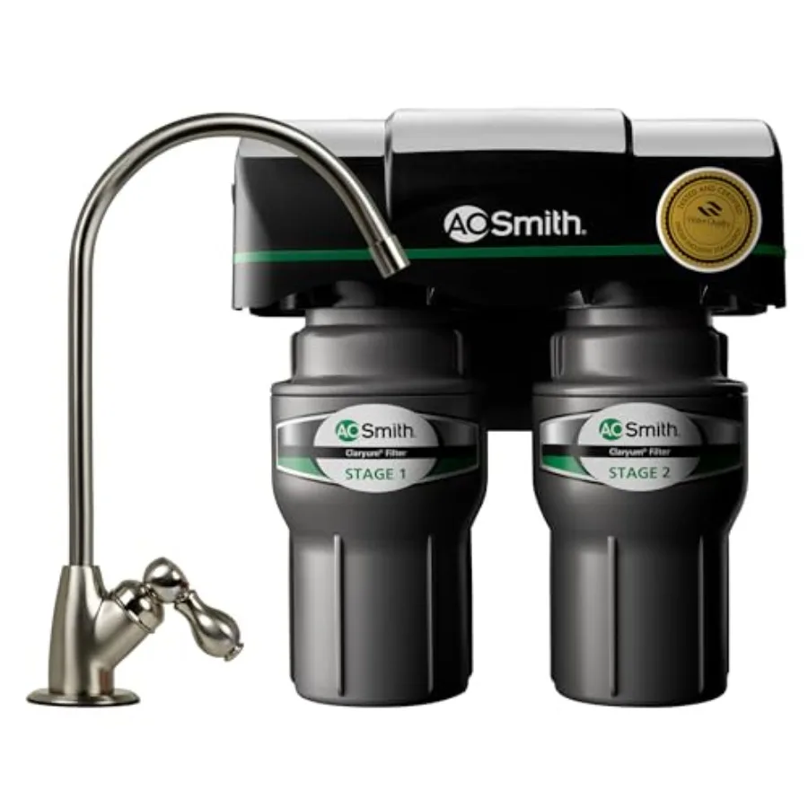 Under Sink Water Filter System - Reduces PFAS Lead and Chlorine in Drinking Water - Under Counter Claryum Filtration f
