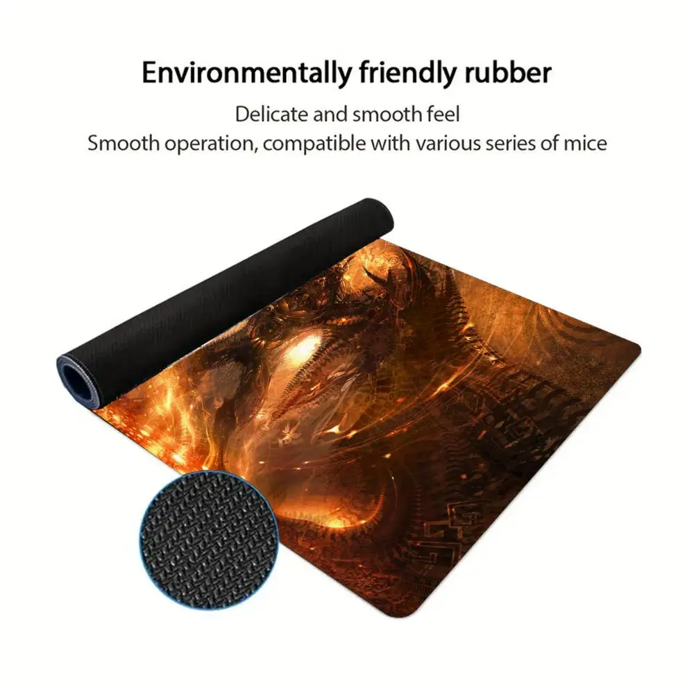 Large gaming mouse padGlowing Wings Warrior design anti-slip rectangular table mat XXL rubber lockedge carpet gaming accessorys