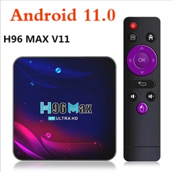 Dispositivo de TV inteligente H96 Max V11, decodificador con Android 11, 64GB, 4K, Hd, 2,4G, 5G, Wifi, BT4.0, HDR, USB 3,0, 3D, H.265, reproductor multimedia, Global