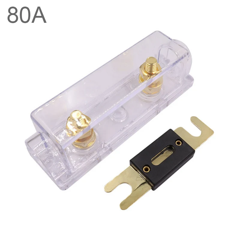 12-48V 60A/80A/100A/150A/200A/250A/300A Automobile Power Supply Type Power Amplifier Fuse 0/2/4 Gauge Fuse Holder for Car