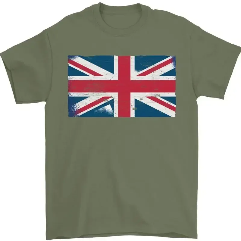 Distressed Union Jack Flag Great Britain Mens T-Shirt 100% Cotton