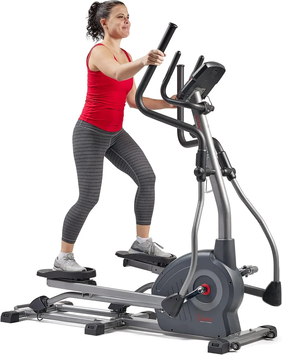 

Sunny Health & Fitness Magnetic Elliptical Trainer Machine w/Built-in Pulse Sensor, Low Impact Cardio Exerciser