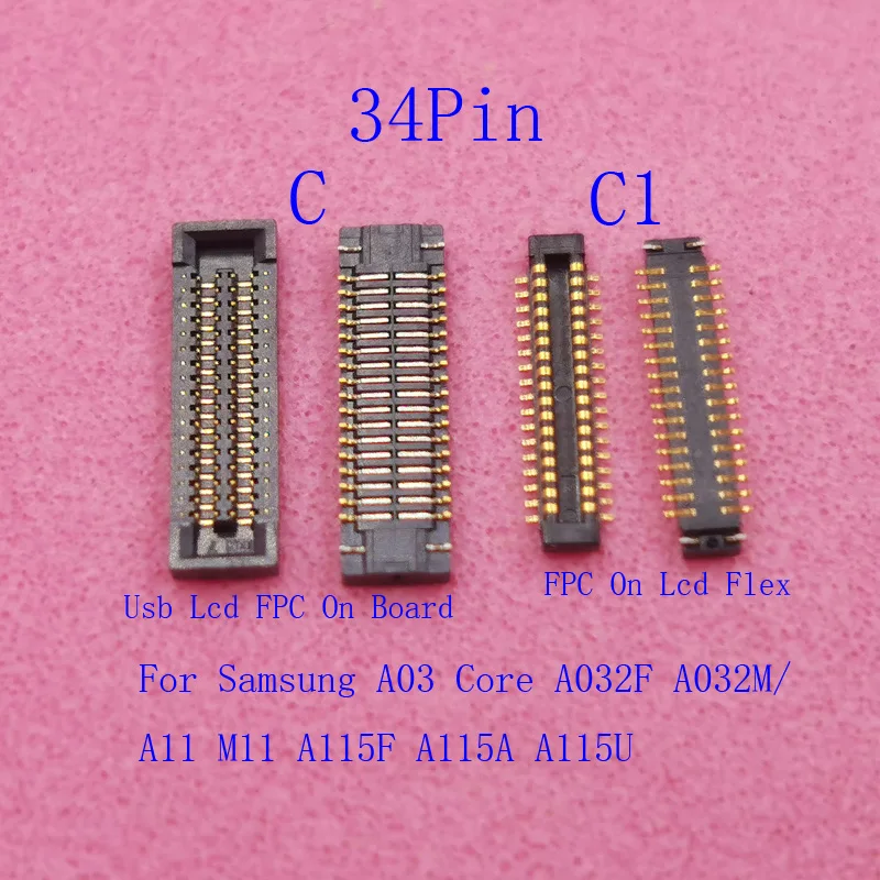 2-20Pcs FPC Connector Usb Charger Lcd Display Charging Plug For Samsung Galaxy A03 Core A032F A115A/U A11 M11 A115F 30 34 40 Pin