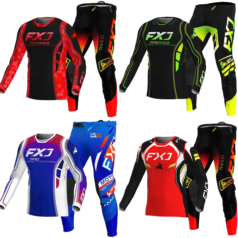 

NEW 2026 FXJ blue enduro motocross gear set mx jersey pants green motorbike clothing mtb carracing suit Off Road equipment