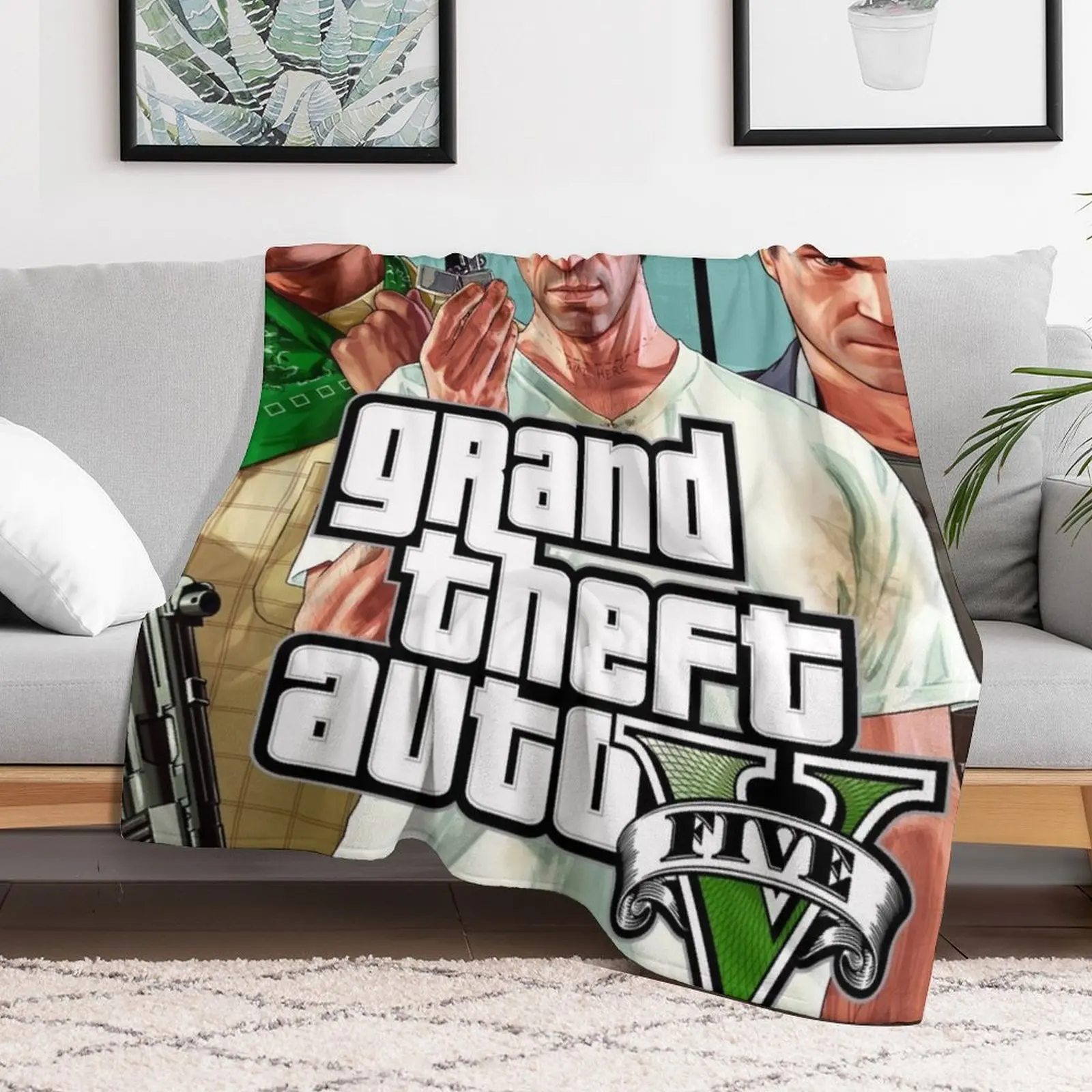 Onegran GTA theft auto 2021 Throw Blanket Blankets For Sofas Plush halloween Blankets