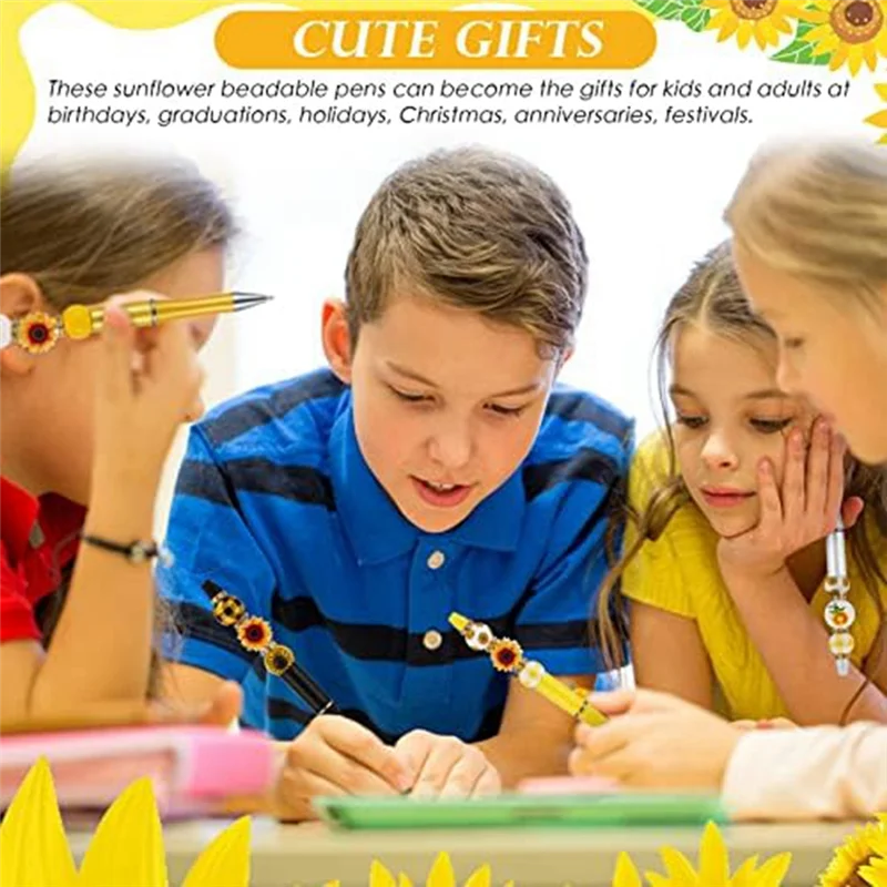 12 Pak Pena Manik-manik Plastik Pena Manik Aneka Manik-manik Kayu Set Manik-manik Spacer Kristal Manik-manik Bulat Pena Bolpoin Tinta Hitam Tahan Lama