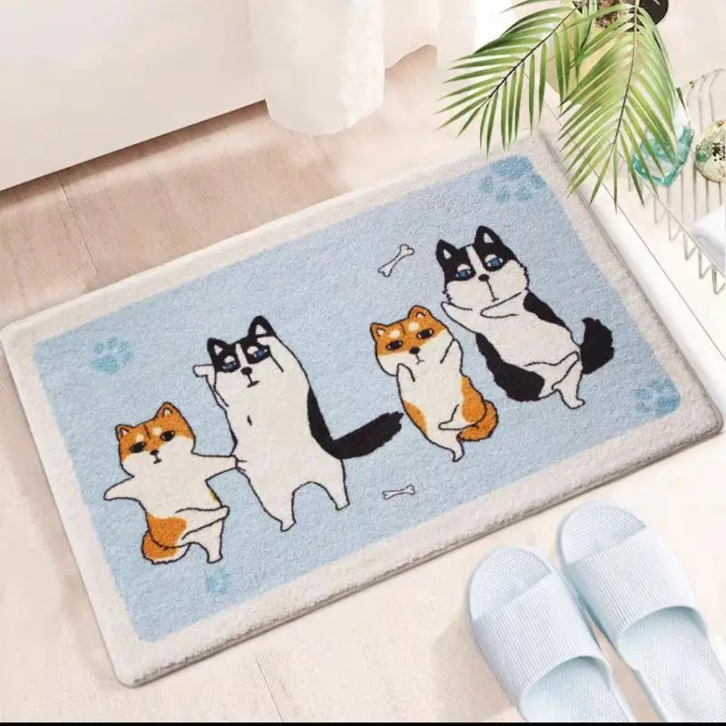 Cute Cartoon Animal Shaped Bath Mat Super Absorbent Soft Imitation Cashmere Non Slip Backing For Bathroom Kids Bedroom