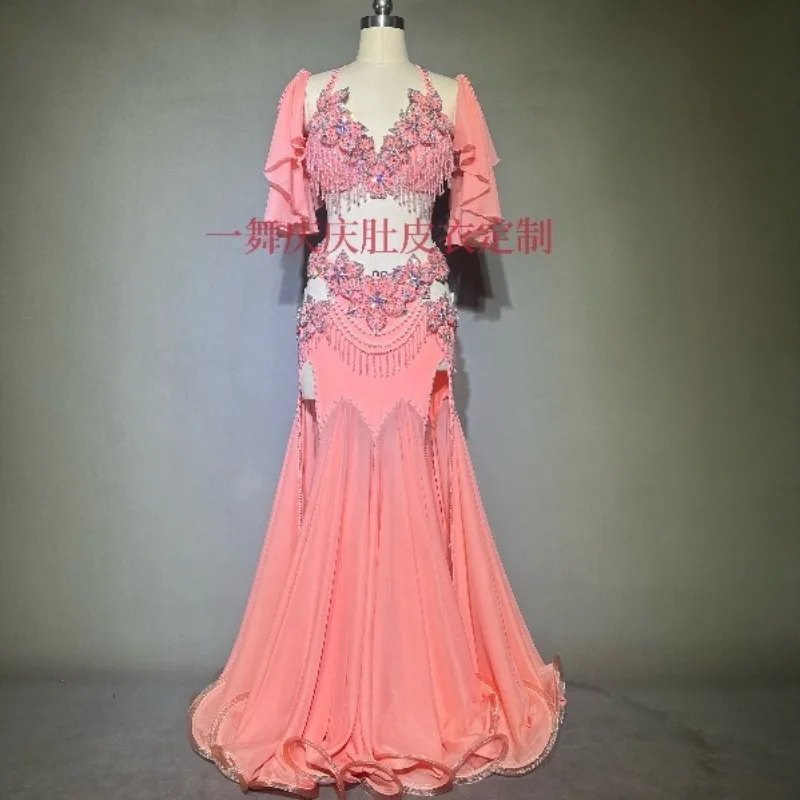 

Customized Belly Dance Dress Sexy Hip Hugging Big Skirt Stage Performance Competition Costume Indian Clothes Women