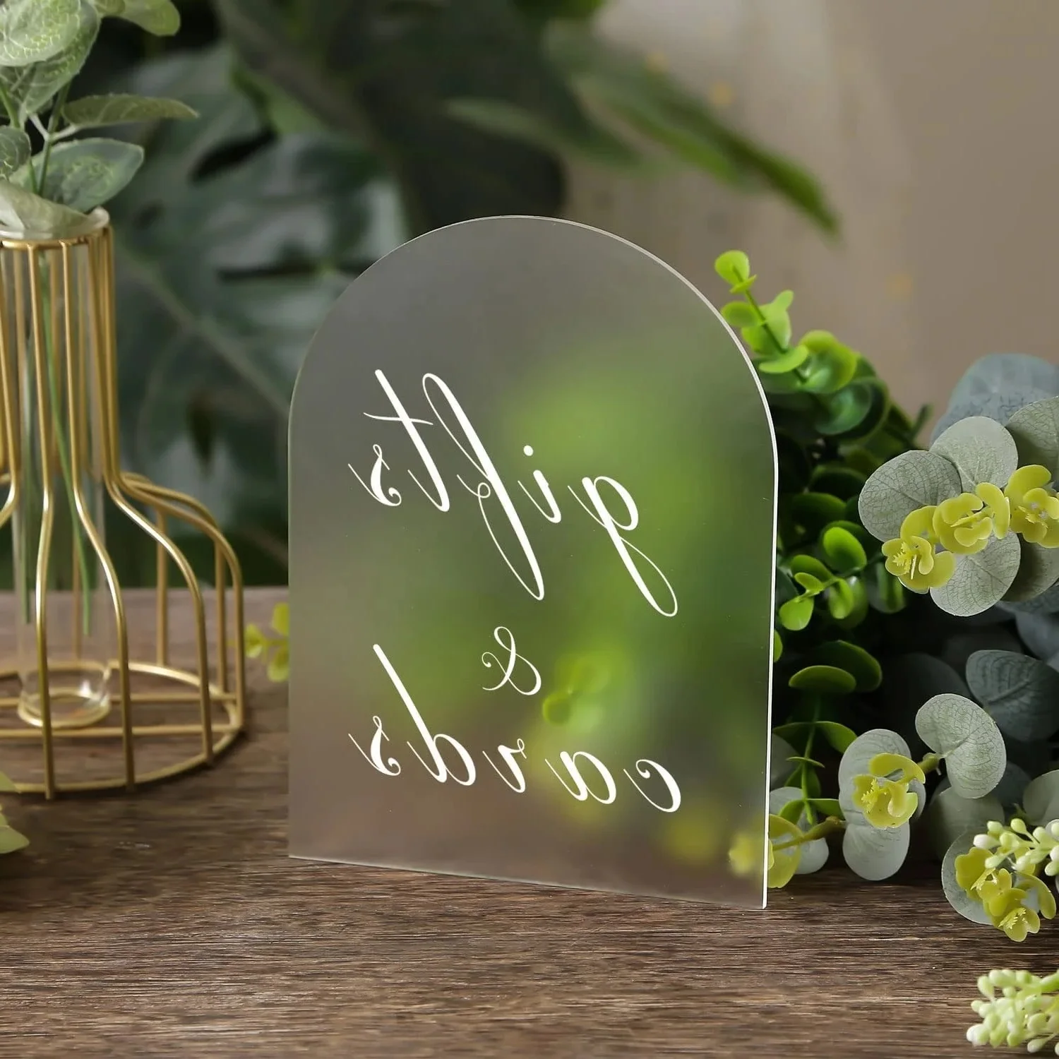 

Rectangular/Arch Acrylic Blank Table Wedding Logo Diy Label Card Display Items, Handicrafts, Photography Plate Gold, Silver