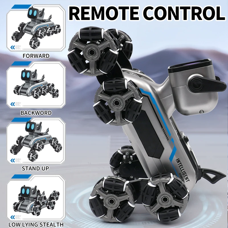 Achtwielige stunt mechanische hond Intelligent gebaar inductiespray drift klimmen vervorming elektrisch speelgoed met afstandsbediening
