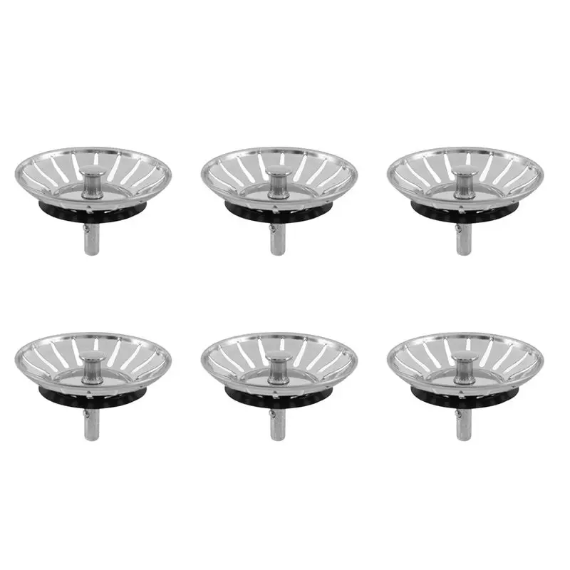 直径78mmのステンレス製キッチンシンクストレーナーストッパー廃棄物プラグシンクフィルター6個