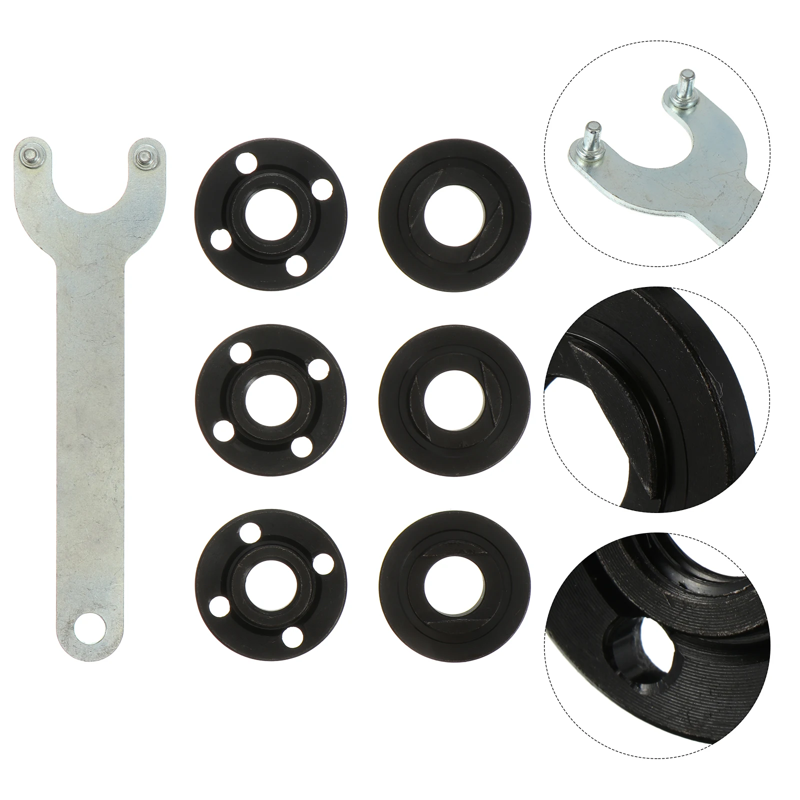 

125Mm Flange Nut Kit Angle Grinder Wrench Spanner Carbon Steel Upper Lower Gaskets Durable Professional Accessories For Disc