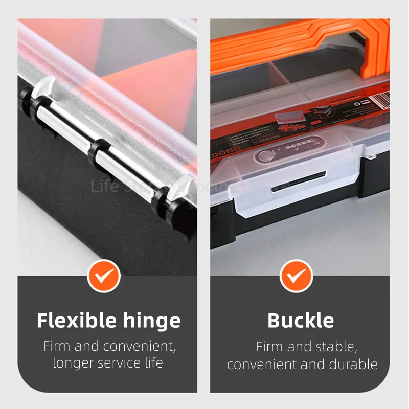 Protable stacking Tool Box Parts Tools Storage Box Multi-grid Toolbox Screw Hard Case tool box organizer box Plastic tool Case