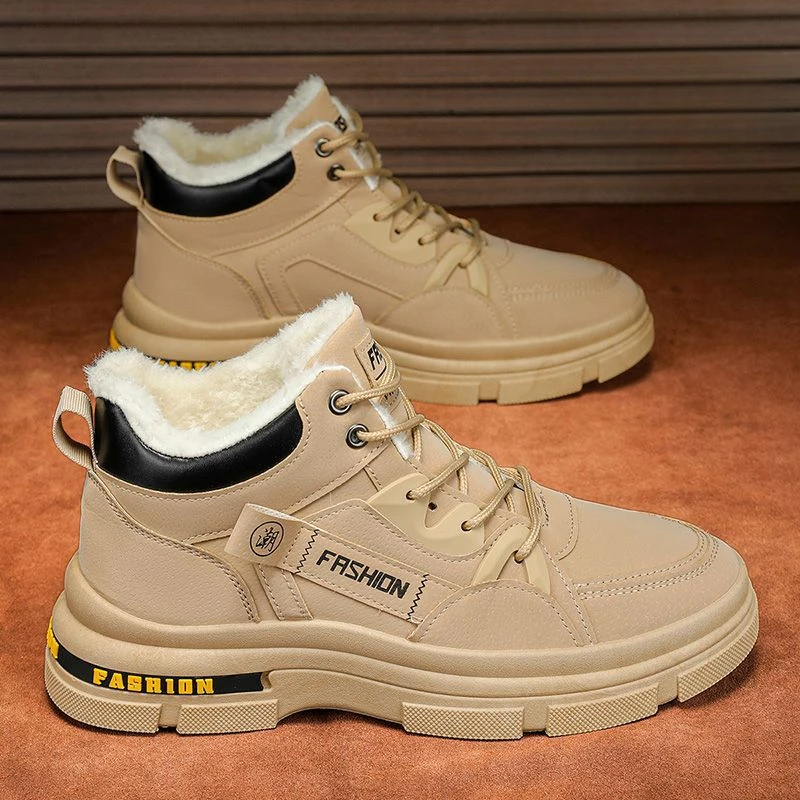 

Men Snow Boots Fleece Warm Autumn Winter High Top Cotton Shoe Outdoor Platform Non-slip Sports Cold-proof Cotton Shoes for Men