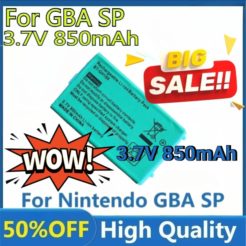 

New High Quality Replaceable 3.7V 850mAh Battery for Nintendo GBA SP GBASP Gameboy Advance SP